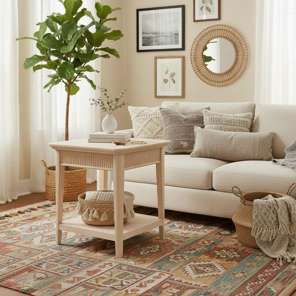 Haven 22 in. Unfinished Rectangular Solid Wood End Table price history on PriceWatchPro