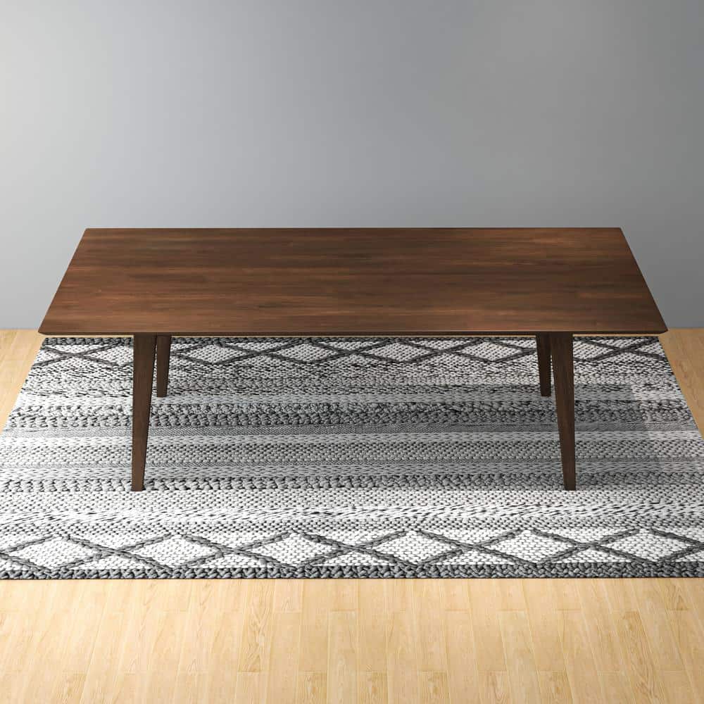 Walnut Brown Mid-Century Modern Rectangular Dining Table