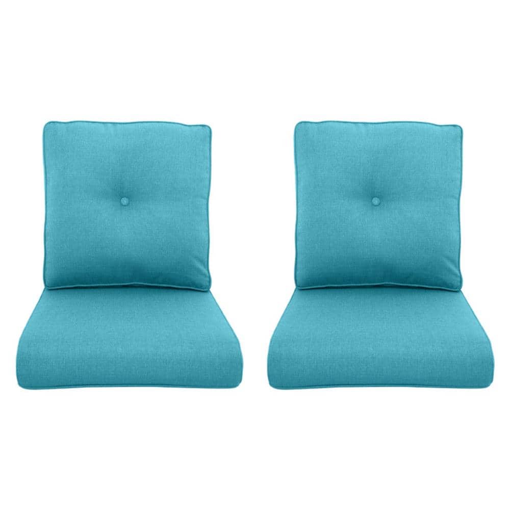 Duraolex 22 in. x 25 in. x 4 in. 4-Piece Deep Seating Outdoor Lounge Chair Cushion and Back Pillow in Turquoise