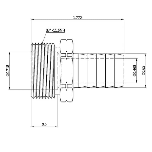 FGM310 3/4" GHT Male x 5/8" Barb Hose Fitting 