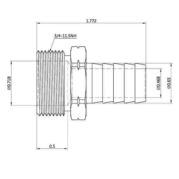 5/8 in. Barb x 3/4 in. MHT Brass Adapter Fitting