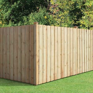 6 ft. x 8 ft. Pressure-Treated Pine Dog-Ear Board-on-Board Fence Panel