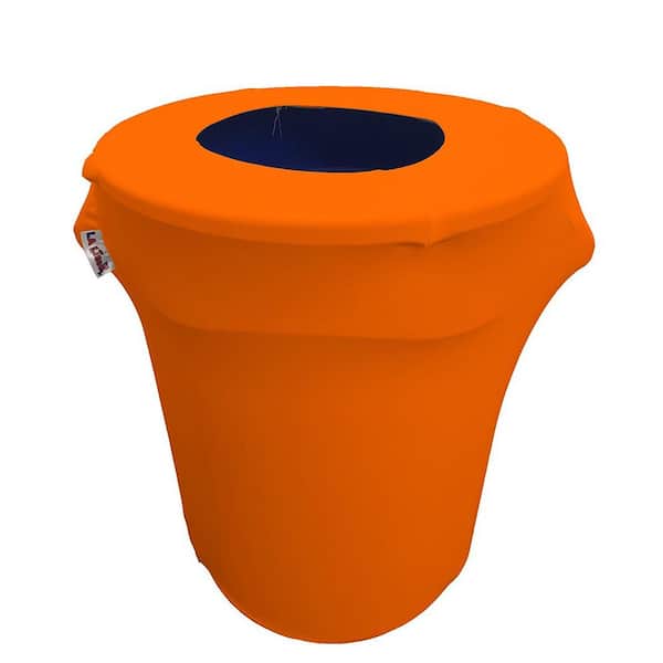 32 Gal. Round Orange Stretch Spandex Trash Can Cover