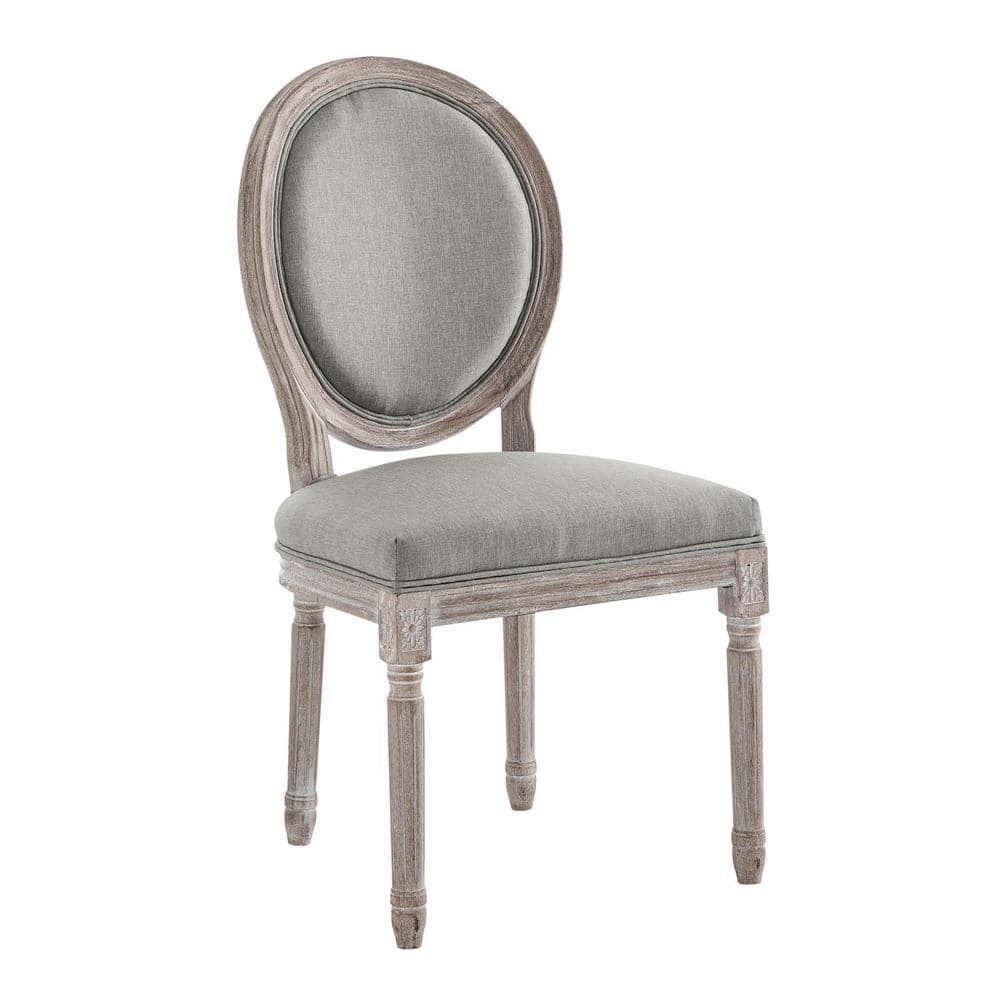 Emanate Fluted Wood Frame Light Gray Upholstered Side Chair