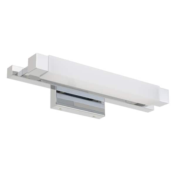 20 in. Silver LED Wall Sconce Bar, 1 Light 15W 3 Color Dimmable with Horizontal Mount for Covered Porch Garage Patio