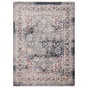 Pandora Collection Royalty Gray 3 ft. x 5 ft. Traditional Area Rug