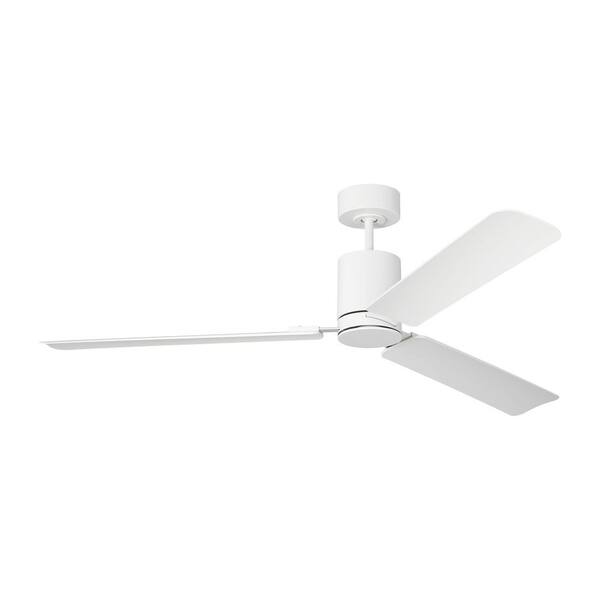 Generation Lighting - Fan Cleancut Smart 62 in. Matte White Downrod Mount Standard Ceiling Fan with Integrated LED and Remote