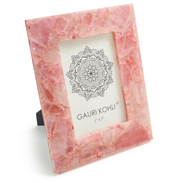 GAURI KOHLI Cherish Pink Rose Quartz Picture Frame 5 in. x 7 in.