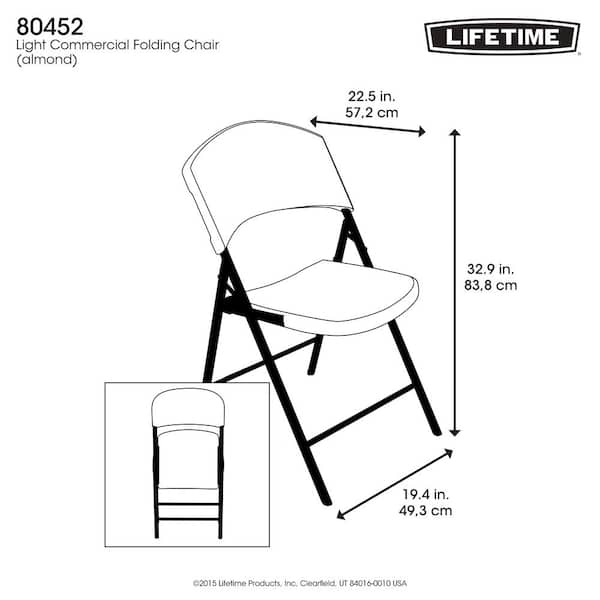 lifetime almond plastic seat outdoor safe plastic folding chair