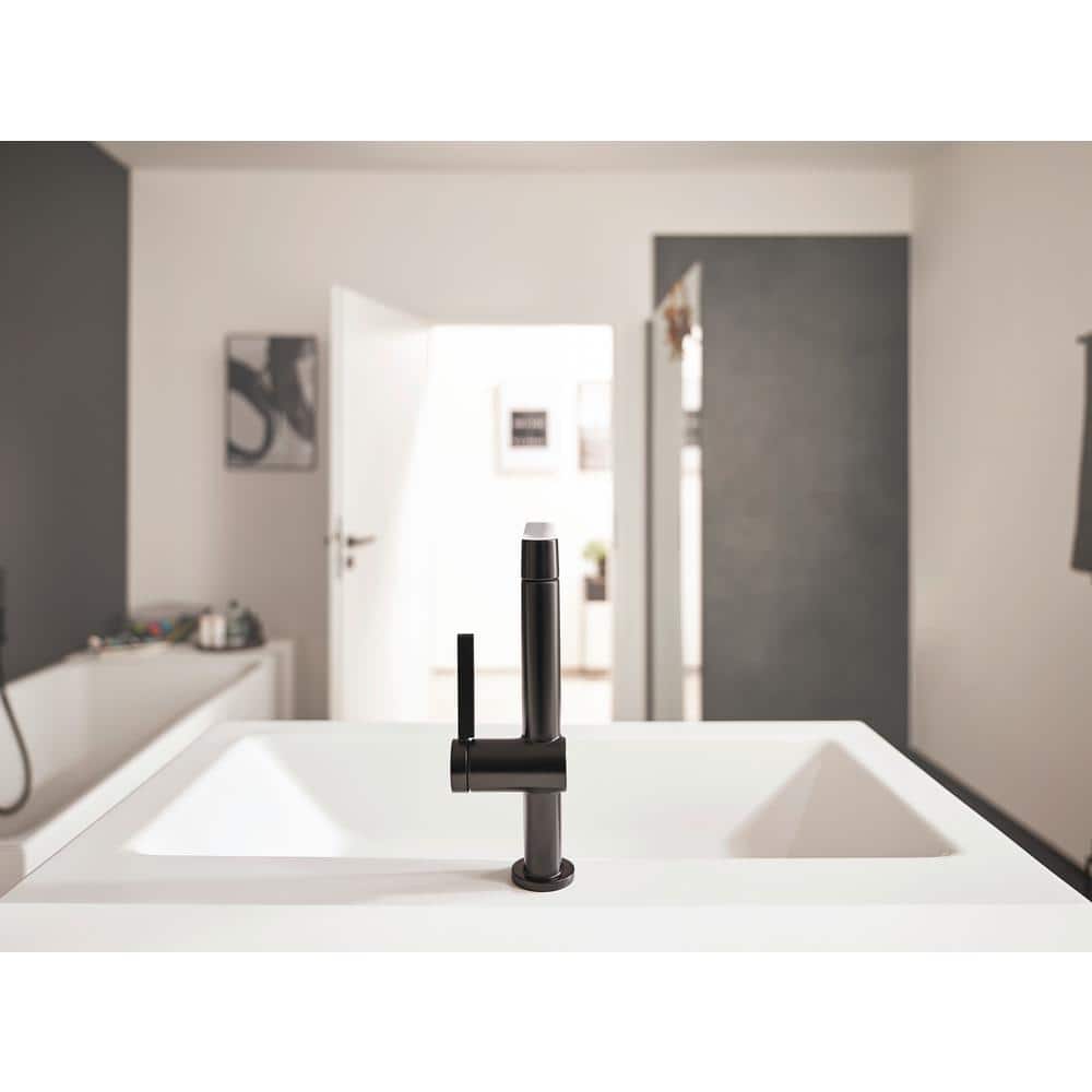 Modern Matte Black Single-Hole Faucet with Pull-Out Spray and Dual Jet Types