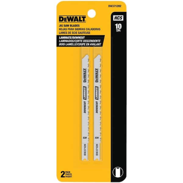 Immigratie Zeker tong DEWALT 4 in. 10 TPI Laminate Down Cutting Jig Saw Blade (2-Pack) DW3712H2 -  The Home Depot