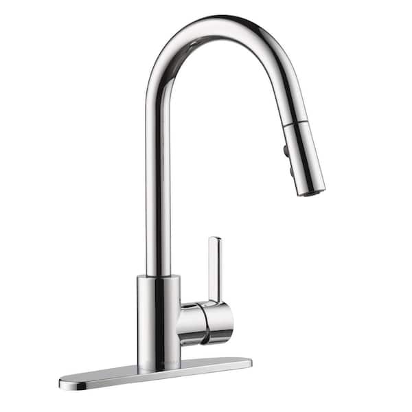 Peerless Precept Single-Handle Pull Down Sprayer Kitchen Faucet with Deckplate Included in Chrome