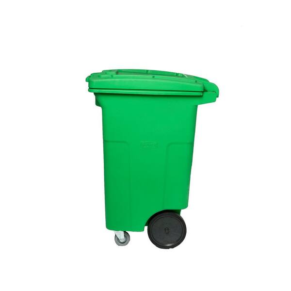 Toter 64 Gal. Lime Green Trash Can with Wheels and Lid (2 caster