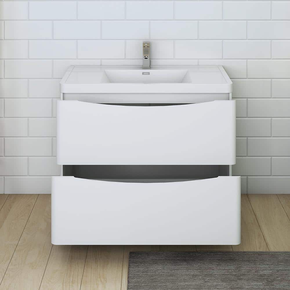 Tuscany 40" Glossy White Acrylic Single Sink Vanity