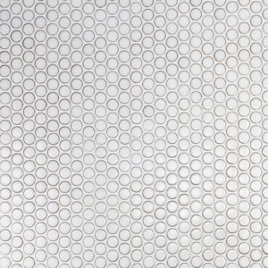 Joy Edged White 12.32 in. x 12.99 in. Polished Ceramic Floor and Wall Mosaic Tile (1.11 Sq. Ft./Each)