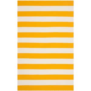Montauk Yellow/Ivory 4 ft. x 6 ft. Striped Area Rug