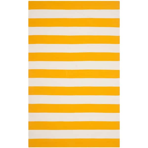 SAFAVIEH Montauk Yellow/Ivory 4 ft. x 6 ft. Striped Area Rug