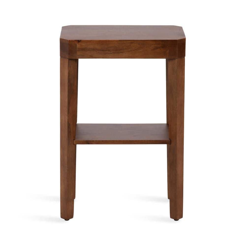 Talcott 16 in. Walnut Brown Rectangle Solid Wood End Table - thumbnail 3