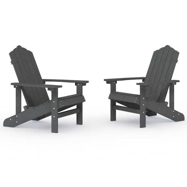 ITOPFOX 2 Piece Patio Unfinished Wood Adirondack Chairs In Anthracite   Wood Adirondack Chairs H2sa17ot024 64 600 