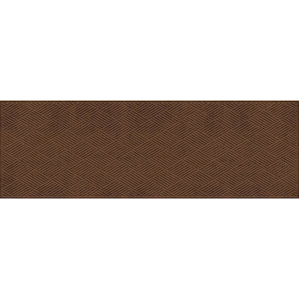 Bungalow Flooring Waterhog Diamonds 35 in. x 97 in. Pet Polyester Indoor Outdoor Runner Dark Brown