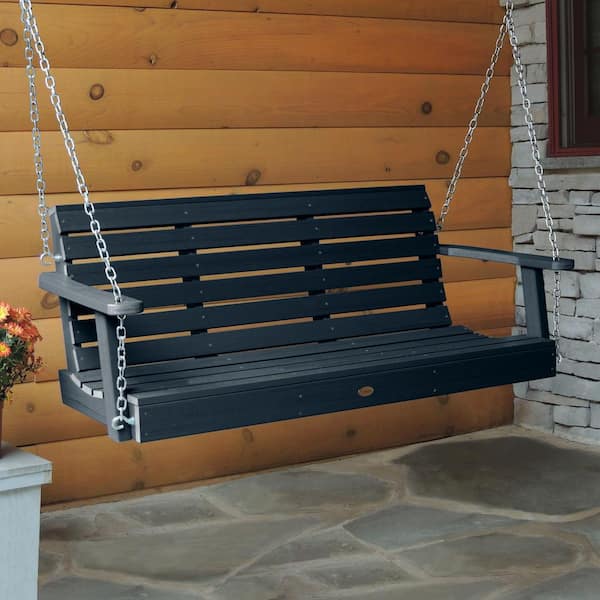 Highwood Weatherly 60 in. 2-Person Federal Blue Recycled Plastic Porch Swing