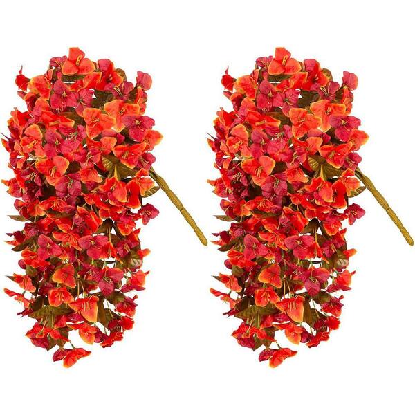 11 in. Orange Indoor/Outdoor Artificial Bougainvillea Flower-2