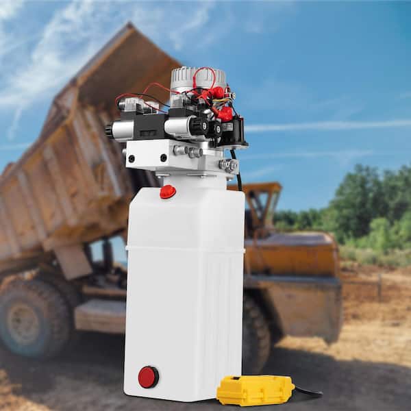 Hydraulic Pump 12V DC Hydraulic Power Double Solenoid Hydraulic Power Pack Unit with 8L Plastic Tank Max Pressure 200Bar