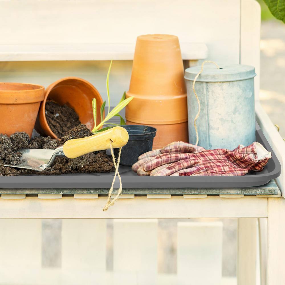 Gray Water-Resistant Polypropylene Outdoor Boot Tray