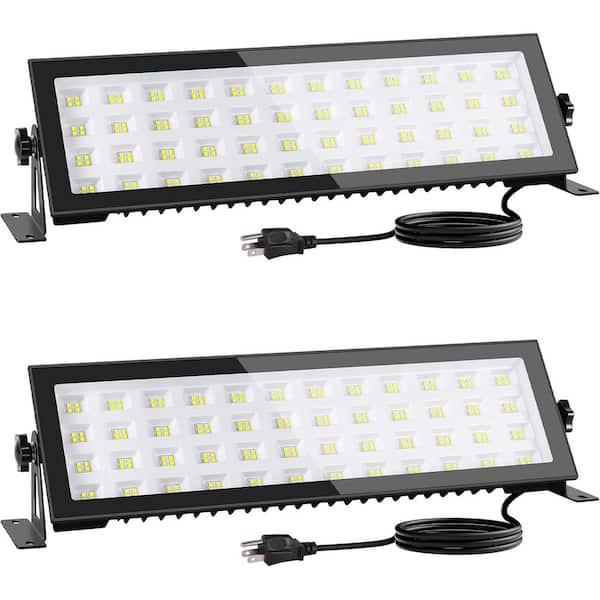 LED Shop Light 100-Watt 13000LM 6000K Super Bright IP66 Waterproof Flood Light for Workshop Garage Outdoor (2-Pack)