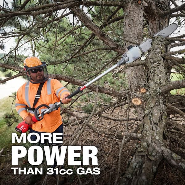 Milwaukee - M18 FUEL 14 in. 18V Brushless Cordless Electric Battery Top Handle Chainsaw Kit w/ Pole Saw, 8.0 Ah Battery & Charger