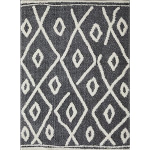 Vemoa Avonako Blue 9 ft. 10 in. x 12 ft. 10 in. Geometric Polyester Area Rug