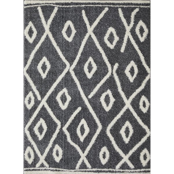 LOOMAKNOTI Vemoa Avonako Blue 9 ft. 10 in. x 12 ft. 10 in. Geometric Polyester Area Rug