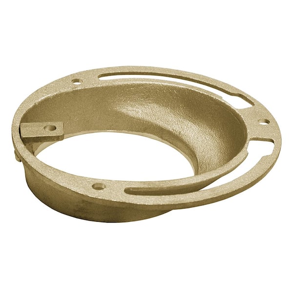 JONES STEPHENS 4 in. x 2 in. Brass Four Way Offset Water Closet (Toilet) Flange (6.62 in. O.D.)