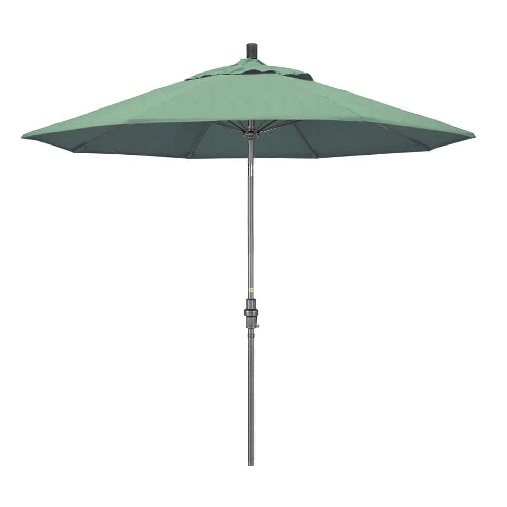 9 ft. Hammertone Grey Aluminum Market Patio Umbrella with Collar Tilt Crank Lift in Spa Pacifica price history on PriceWatchPro
