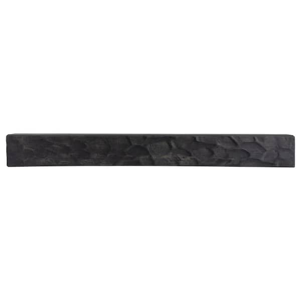 Dogberry Collections Rough Hewn 48 in. x 5.5 in. Midnight Black Mantel