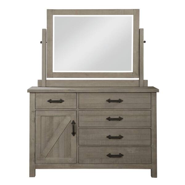Modus Furniture Austin 5-Drawer 42 in. H x 60 in. W x 20 in. D Rustic Grey Dresser