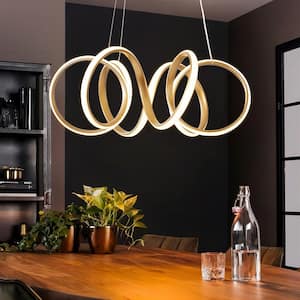 Chase 1-Light Dimmable Integrated LED Gold Contemporary Chandelier