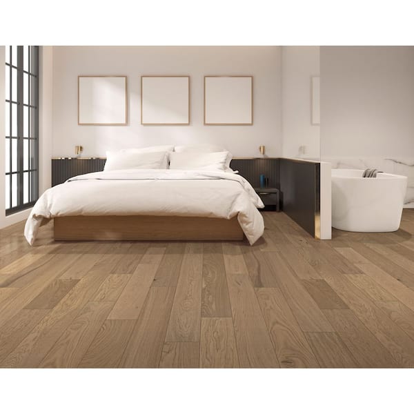 Purvis Euro Oak 1/2 in. T x 7.5 in. W Tongue and Groove Wire Brushed Engineered Hardwood Flooring (31.09 sqft/case)