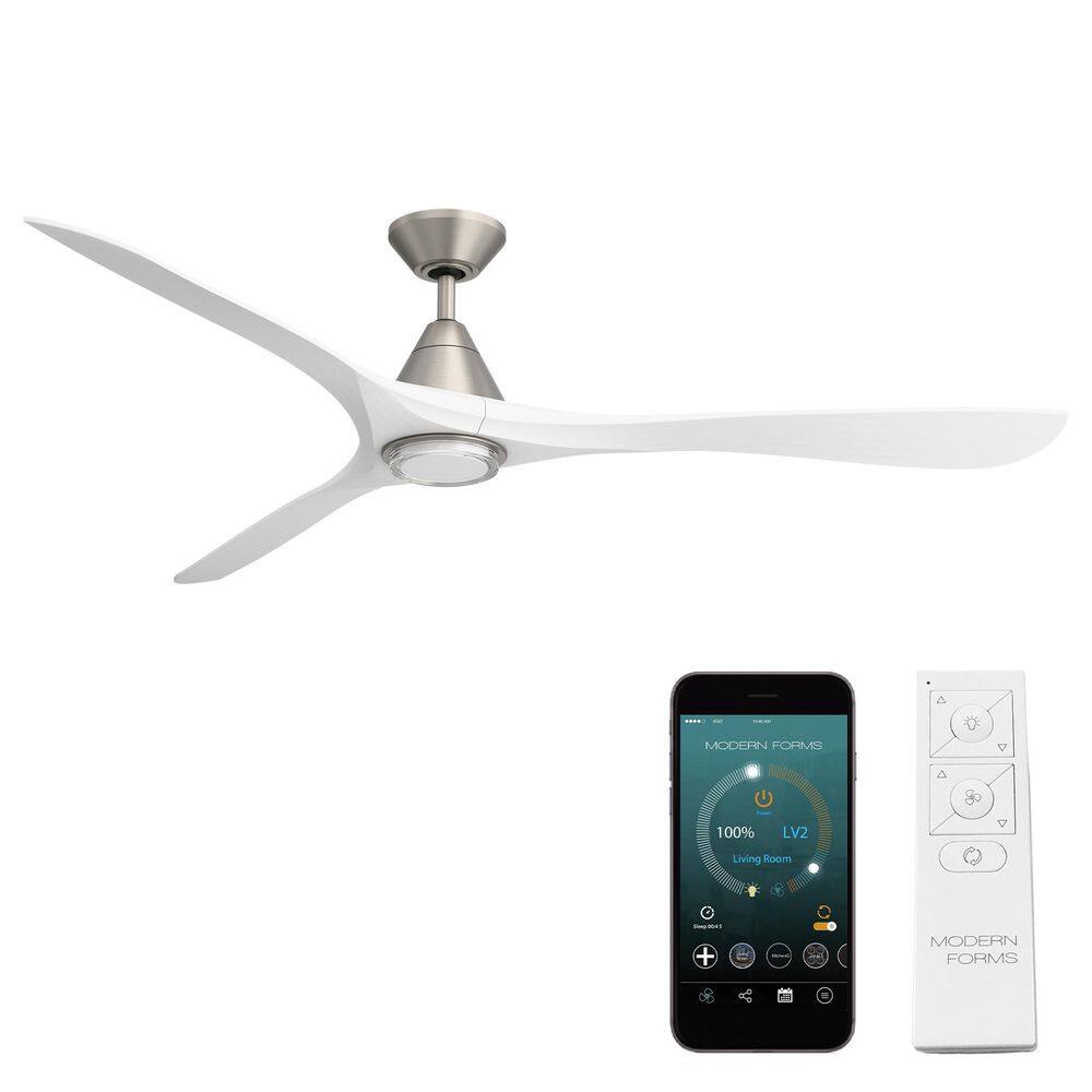 Carve 72 in. Smart Indoor/Outdoor Antique Nickel/Matte White Downrod Mount Standard Ceiling Fan 4CCT Integrated LED price history on PriceWatchPro