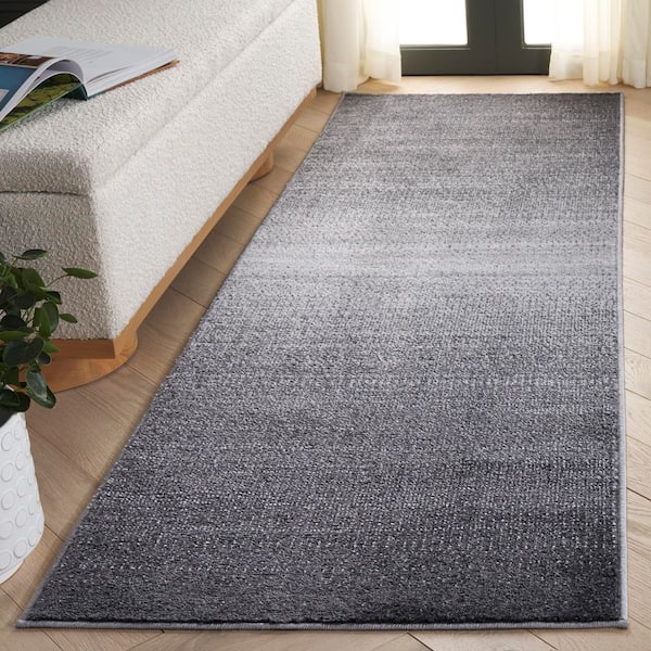 Adirondack 3 ft. x 8 ft. Gray/Light Gray Gradient Transitional Runner Rug