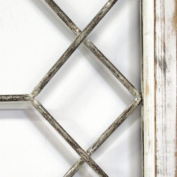 HomeRoots Victoria Distressed White Metal & Wood Framed Wall Art
