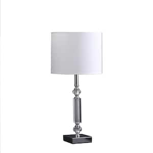 19.75 in. Silver Standard Light Bulb Bedside Table Lamp