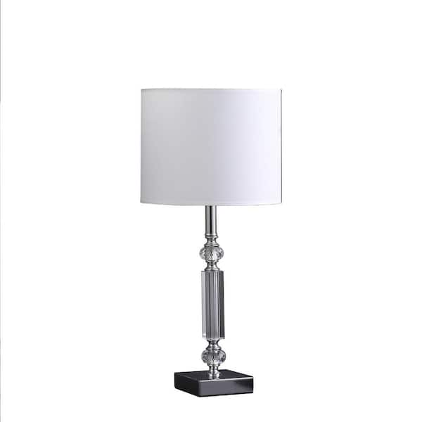 HomeRoots 19.75 in. Silver Standard Light Bulb Bedside Table Lamp