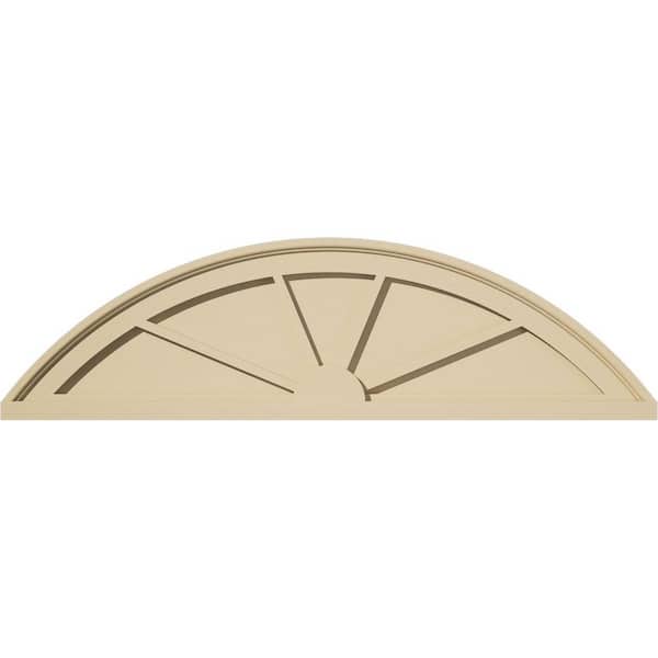 Ekena Millwork 36-in. W x 10-in. H x 2-in. P Segment Arch 4 Spoke Signature Urethane Pediment, Primed Tan