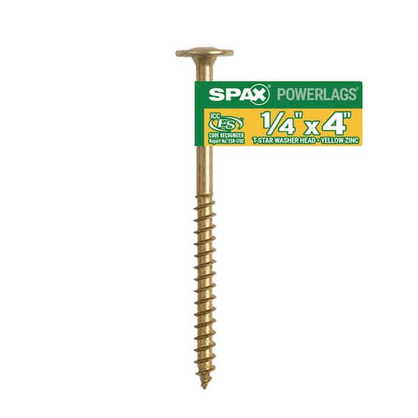 SPAX 1/4 in. x 4 in. Interior Washer Head Structural Wood Lag Screws Powerlags Torx T-Star (1 Each)