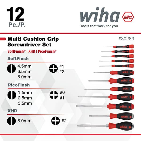 Wiha PicoFinish Precision, SoftFinish Standard and XHeavy Duty