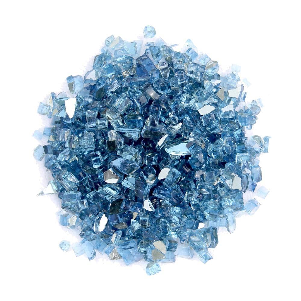 Sky Blue Reflective Fire Pit Glass, 10 lbs