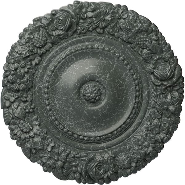 Ekena Millwork 21" x 2" Marseille Urethane Ceiling Medallion (Fits Canopies upto 7-3/8"), Athenian Green Crackle