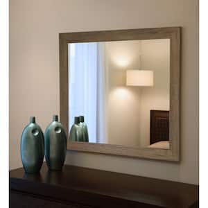 Medium Rectangle Brown American Colonial Mirror (36 in. H x 24 in. W)