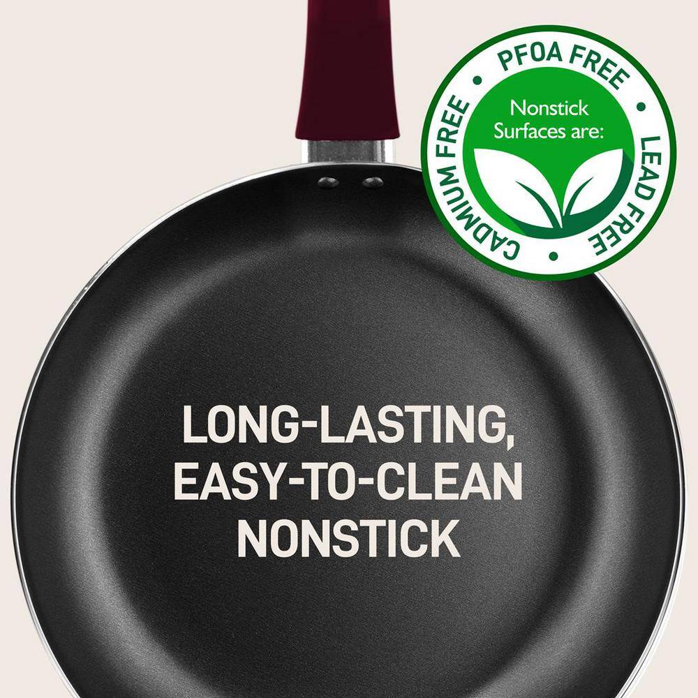 NutriChef 13-Piece Red Nonstick Aluminum Cookware Set